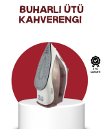 Seramik Tabanlı Buharlı Ütü 2200W Dikey Ütüleme 300ml Kahverengi - Lisinya