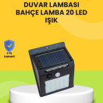 Güneş Paneli ile Şarj Olan 20 LED Dış Mekan Hareket Sensörlü Lamba - Lisinya