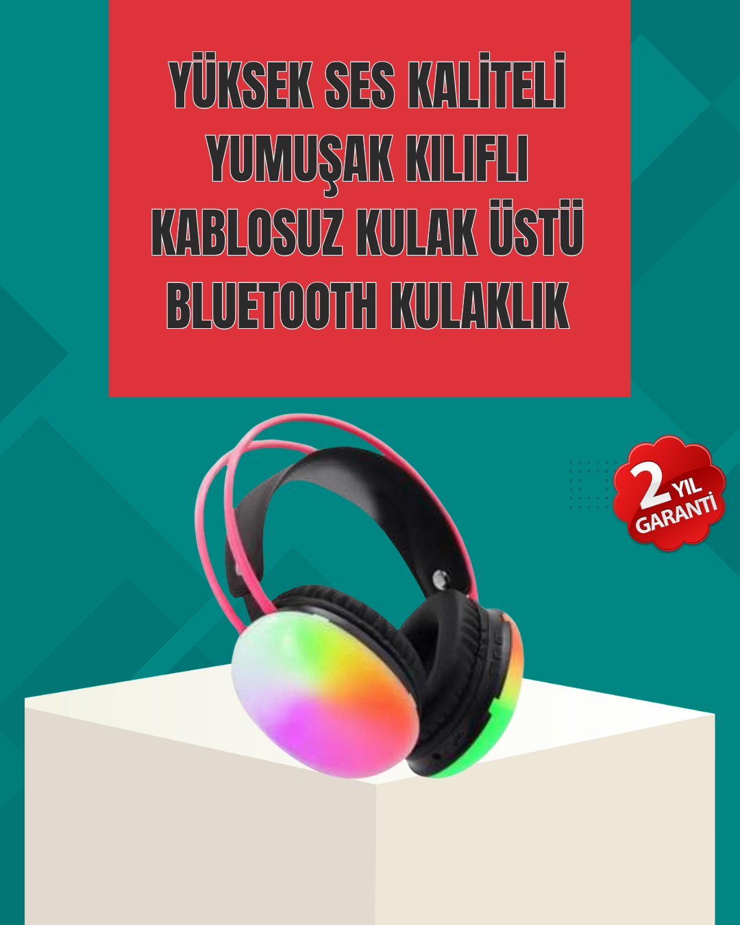 4-79 Type-C Şarjlı RGB Işıklı Bluetooth Oyuncu Kulaklığı - Lisinya - Görsel 1