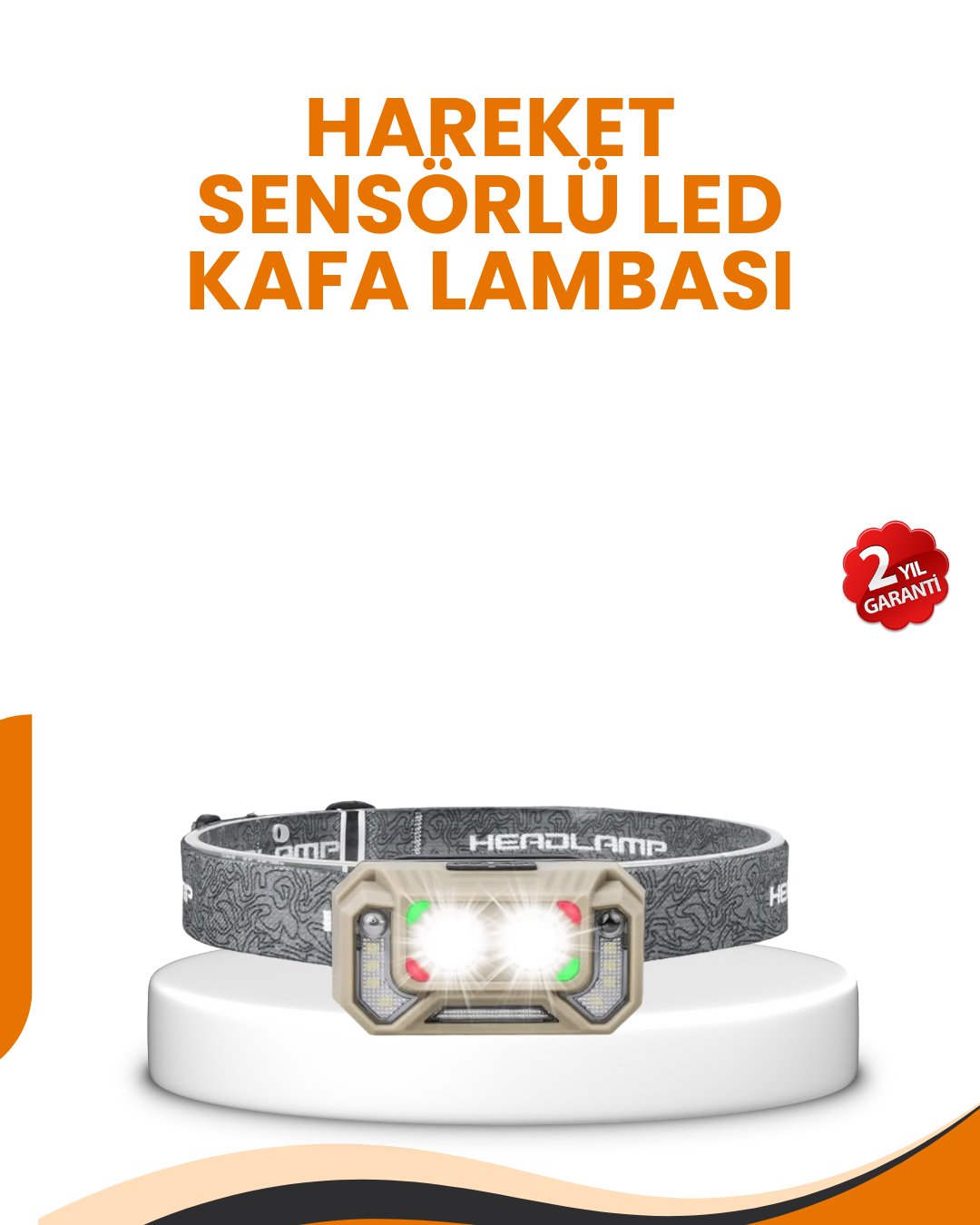 4-87 Uzun Menzilli Sensörlü LED Kafa Lambası Kamp ve Yürüyüş - Lisinya - Görsel 1