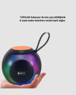Taşınabilir Bluetooth Hoparlör – RGB Işıklı, Güçlü Bas ve 8 Saat Pil Ömrü - Lisinya - Görsel 2