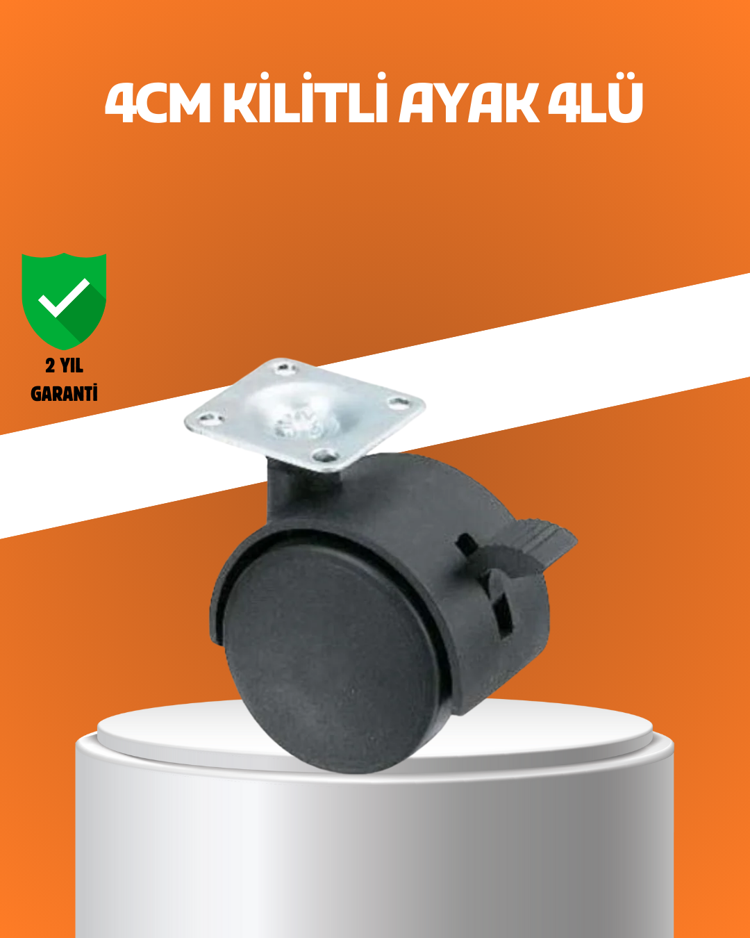4-99 Kilitli Mini Tekerlek Ayak 4 cm 4’lü Set - Lisinya - Görsel 1