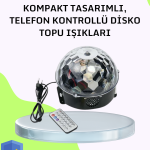 Ev ve Parti İçin Masaüstü Bluetooth Disko Topu Işık Gösterisi - Lisinya