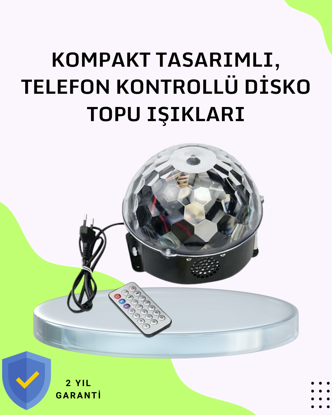 5-68 Ev ve Parti İçin Masaüstü Bluetooth Disko Topu Işık Gösterisi - Lisinya - Görsel 1