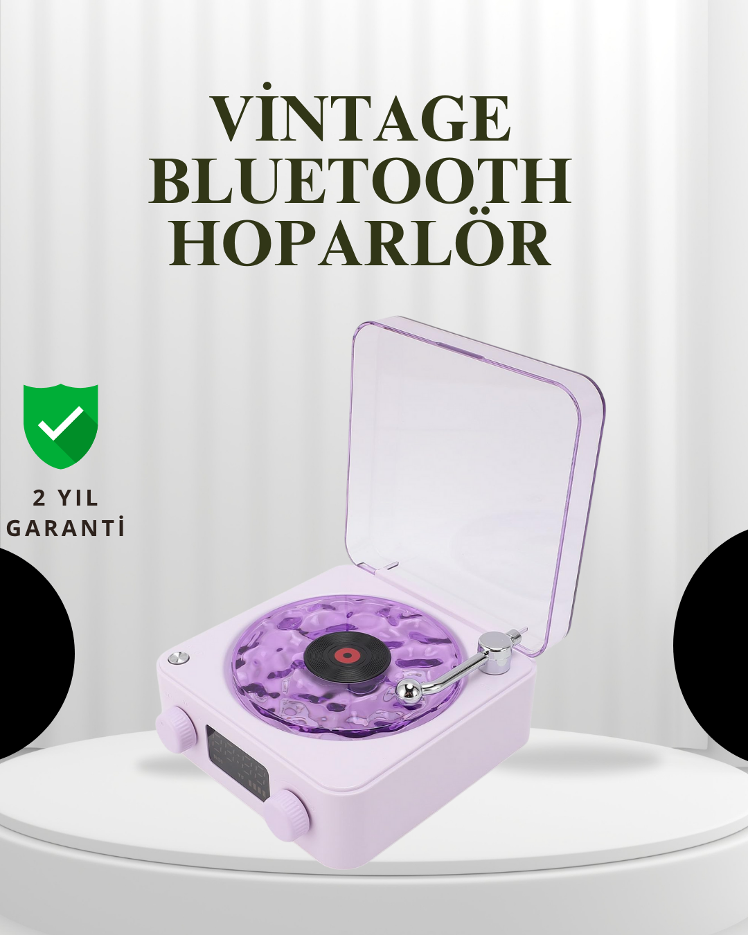 5-90 Projektörlü Gece Lambalı Retro Hoparlör – Taşınabilir Bluetooth Speaker - Lisinya - Görsel 1