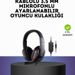 Kırmızı Gaming Headset Mikrofonlu Sağlam Kablolu Konforlu - Lisinya