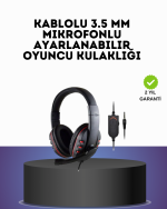 Kırmızı Gaming Headset Mikrofonlu Sağlam Kablolu Konforlu - Lisinya