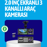 3 Kameralı Araç İçi Kayıt Cihazı  Suya ve Toza Dayanıklı Tasarım - Lisinya