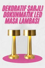 Altın Rengi Masa ve Gece Lambası Dokunmatik Şarjlı Masa Lambası - Lisinya