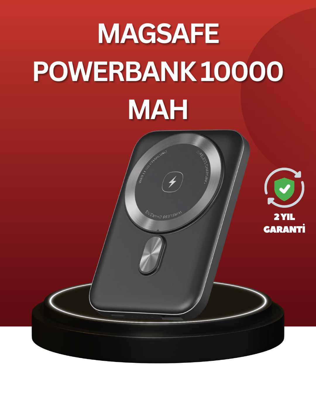 6-37 Kablosuz ve Kablolu Kullanım Sunan Taşınabilir Powerbank - Lisinya - Görsel 1