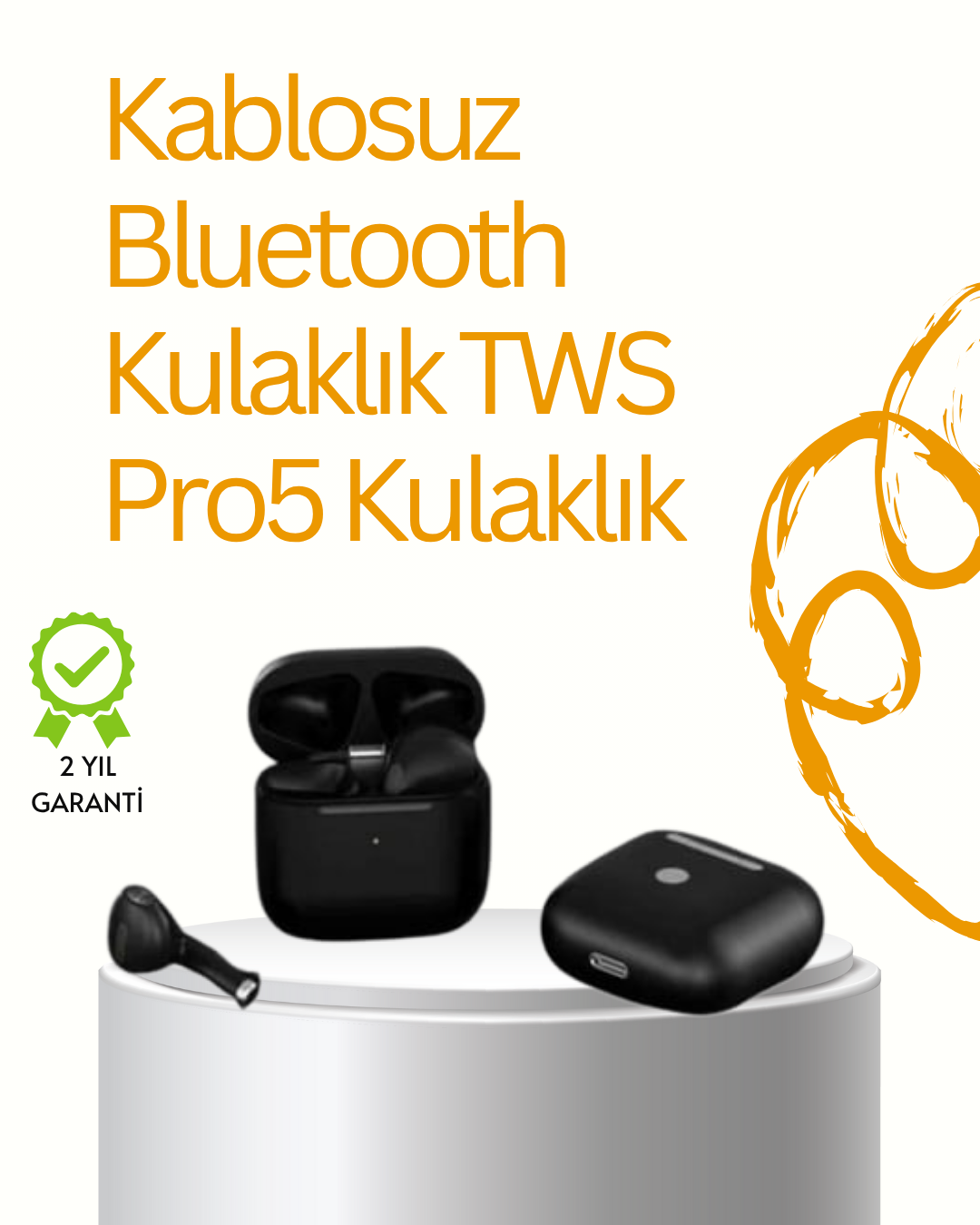 6-68 TWS Pro 5 Bluetooth Kulaklık – Gelişmiş Ses Teknolojisi ve Uzun Batarya Ömrü - Lisinya - Görsel 1