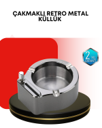 Paslanmaz Çakmaklı Küllük Modern Masa Üstü Aksesuar - Lisinya