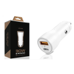 30W USB ve USB-C PD Araba Şarj Cihazı Hızlı Şarj, iPhone ve Android Uyumlu, Çift Çıkışlı ( Lisinya )