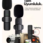 Type-C Çiftli Kablosuz Yaka Mikrofon Seti Telefon Vlog Canlı Yayın TikTok YouTube Uyumlu ( Lisinya )