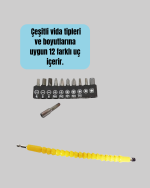 Akrobat Vidalama Uç Seti 12 Parça Profesyonel Dar Alan Kullanım - Lisinya - Görsel 2