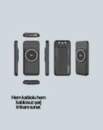 iPhone ve Android Uyumlu 10000mAh Powerbank – Hem Kablolu Hem Kablosuz - Lisinya - Görsel 2