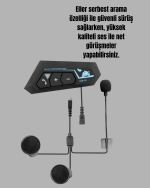 BT22 Motosiklet Kask İçi Bluetooth Kulaklık İnterkom Destekli - Lisinya - Görsel 2