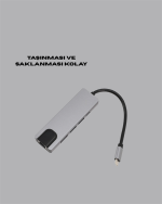 Type‑C Dönüştürücü – 2×USB3.0, SD/MS, 4K HDMI & RJ45 ile Profesyonel Kullanım - Lisinya - Görsel 2