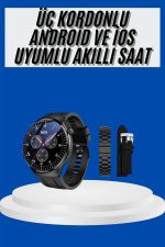 Amoled Ekran Akıllı Saat Üç Kordonlu İOS Android Uyumlu - Lisinya - Görsel 2