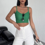 Tarz ve Rahatlığı Bir Arada Sunan Yüksek Bel Esnek Likralı Krep Şort Beyaz ( Lisinya )