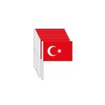 Bez Bayrak Sopalı 20x30 Cm Sopalı Türk Bayrağı (10 LU PAKET)