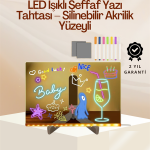 Çocuklar İçin Renkli LED Mesaj Tahtası – Neon Kalemli, Eğlenceli ve Yaratıcı Yazı Panosu - Lisinya