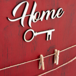 Dekoratif Home Keys Ahşap Resimlik ve Notluk (Kırmızı) ( Lisinya ) - Görsel 2