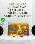 Dekoratif LED Yazı Tahtası – Silinebilir, Neon Kalemli, Planlama ve Hatırlatma İçin İdeal - Lisinya