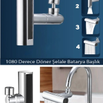 Krom Tasarruflu Şelale Musluk Başlığı 4 Modlu, Ayarlanabilir, Su Tasarrufu Sağlayan Pratik Başlık ( Lisinya )