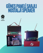 KTF-1428 Nostaljik Solar Enerjili Bluetooth Speaker – Radyo, SD/USB MP3 Çalar, Güçlü Taşınabilir Hoparlör - Lisinya - Görsel 2