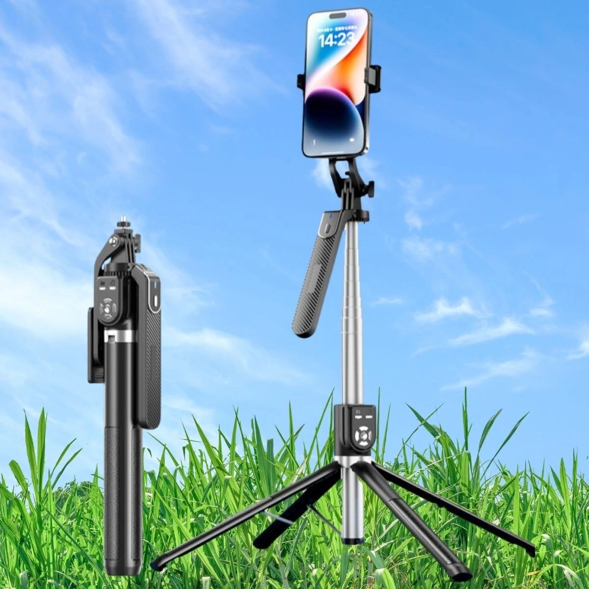 kumandali-360-derece-donebilen-cep-telefonu-ve-kamera-tripodu-22m-uzayabilen-selfie-cubugu-191683369-sw1200sh1200 Kumandalı 360 Derece Dönebilen Cep Telefonu Ve Kamera Tripodu 2.2m Uzayabilen Selfie Çubuğu ( Lisinya ) - Görsel 1