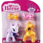 L-34-10 - PONY 2 Lİ FİGÜR SET TOKALI KARTELA BEYAZ (Lisinya)