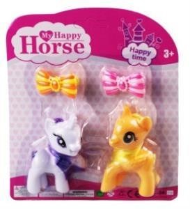 l-34-10-pony-2-li-figur-set-tokali-kartela-37798 L-34-10 - PONY 2 Lİ FİGÜR SET TOKALI KARTELA BEYAZ (Lisinya) - Görsel 1