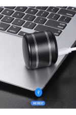 Mini Alüminyum TWS Kablosuz Bluetooth Hoparlör – Yuvarlak Metal Tasarım, Yüksek Bas ve Taşınabilir Özellikler ( Lisinya ) - Görsel 2
