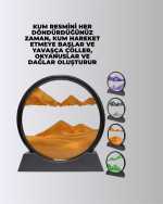Rahatlatıcı Kum Sanatı – Yuvarlak Cam Çerçeveli Hareketli Kum Resmi, Ofis ve Ev İçin Etkileşimli Masaüstü Süs - Lisinya - Görsel 2