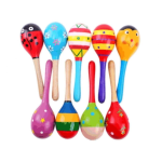 Renkli Ahşap Marakas Boncuklu Ritim Çıngırağı Çocuklar İçin Eğitici ve Eğlenceli Müzik Aleti ( Lisinya )