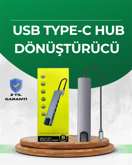 Type‑C Dönüştürücü – 2×USB3.0, SD/MS, 4K HDMI & RJ45 ile Profesyonel Kullanım - Lisinya