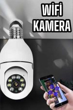 Wifi Kamera Duylu Ampul Görünümlü 360 Derece Dönebilen Ev Kamerası - Lisinya