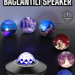 Çocuklara Özel Şarjlı Bluetooth Hoparlör Parti Led Lambası Yıldızlı Projeksiyon - Lisinya