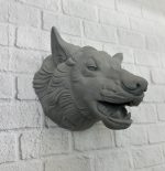 Gri Kurt Duvar Biblosu Güçlü Detaylı Dekoratif Tasarım 25x19 cm - Lisinya - Görsel 2