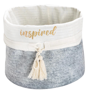 Yuvarlak Katlanabilir Çok Amaçlı Saklama Organizer Kutu Keçe Sepet (maxi) - 03396 ( Lisinya )