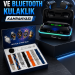 Powerbank Bluetooth Kulaklık Ve Akıllı Saat 7 Kordonlu Metal Kordon Plastik Kordon - Lisinya