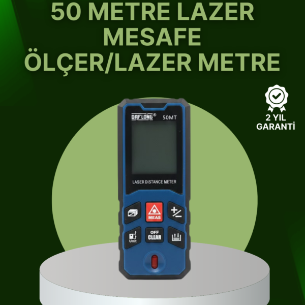 50 Metre Lazer Mesafe Ölçer Profesyonel Dijital Ölçüm Cihazı - Vipsepet