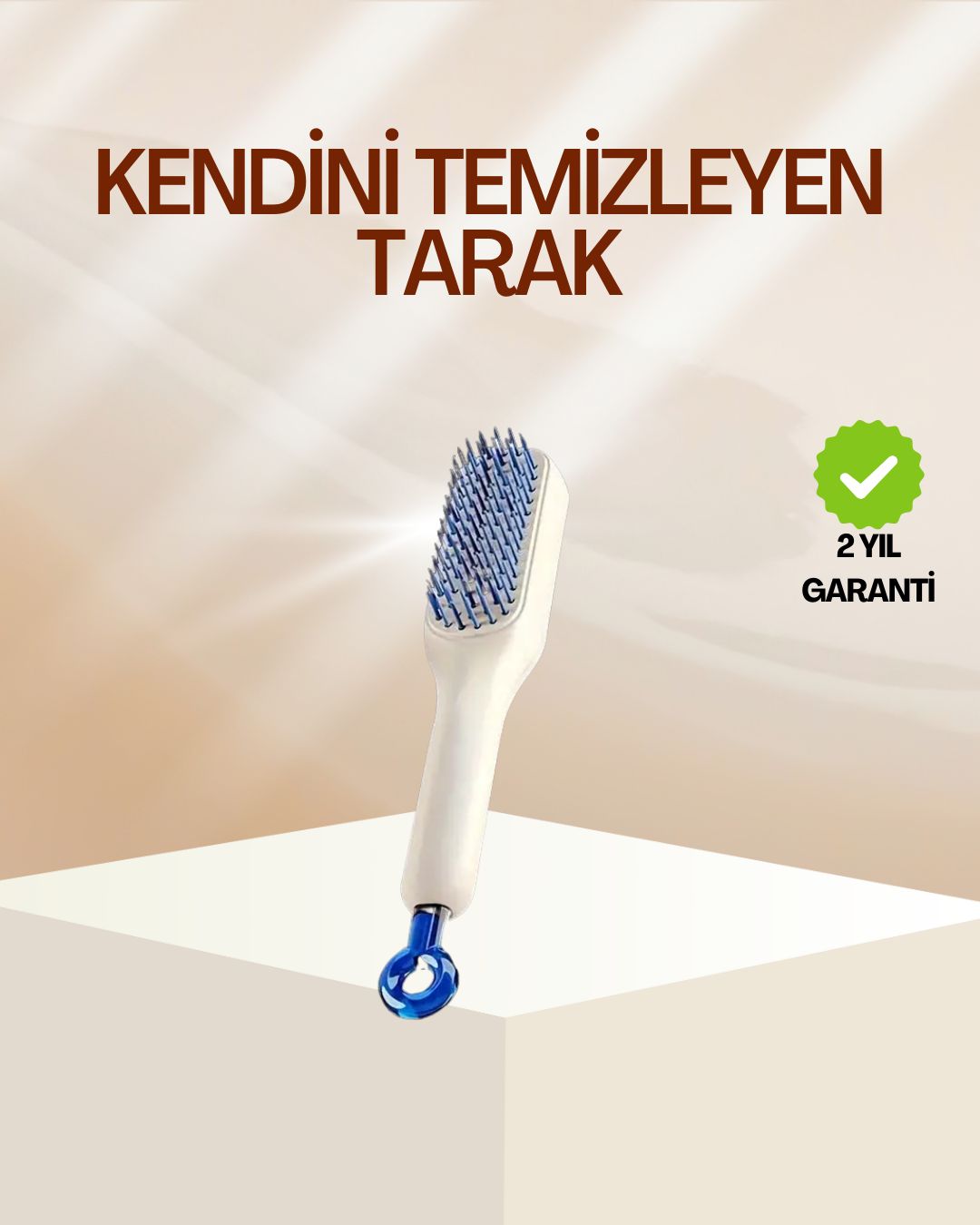 1-61 Pratik Mekanizmalı Saç Tarağı – Kendi Kendini Temizler, Taşınabilir - Vipsepet - Görsel 1
