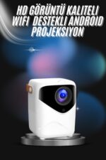Projeksiyon Ev Sineması Bluetooth 4k HD Kaliteli Görüntü Kumandalı - Lisinya