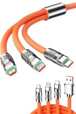 120W 3 İn 1 Uyumlu Silikon Şarj Kablosu Hızlı Şarj Kablosu - Lisinya