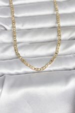CM 14K Gold Renk Lazer Kesim Zincirli Model 60 cm Kadın Kolye - Vipsepet