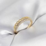 Motif Desenli Gold Renk Zirkon Taşlı Kadın Yüzük - Vipsepet