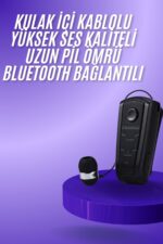 Makaralı Bluetooth Kulakiçi Yaka Kulaklığı Kablosuz Kulaklık - Lisinya - Görsel 2