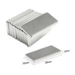 20×10×2 mm N35 Neodyum Mıknatıs – Köşeli, Nikel Kaplama (50’li Set) ( Lisinya ) - Görsel 2
